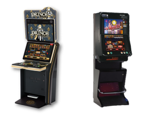 Zwei moderne Spielautomaten für Spielhallen oder Gastronomie